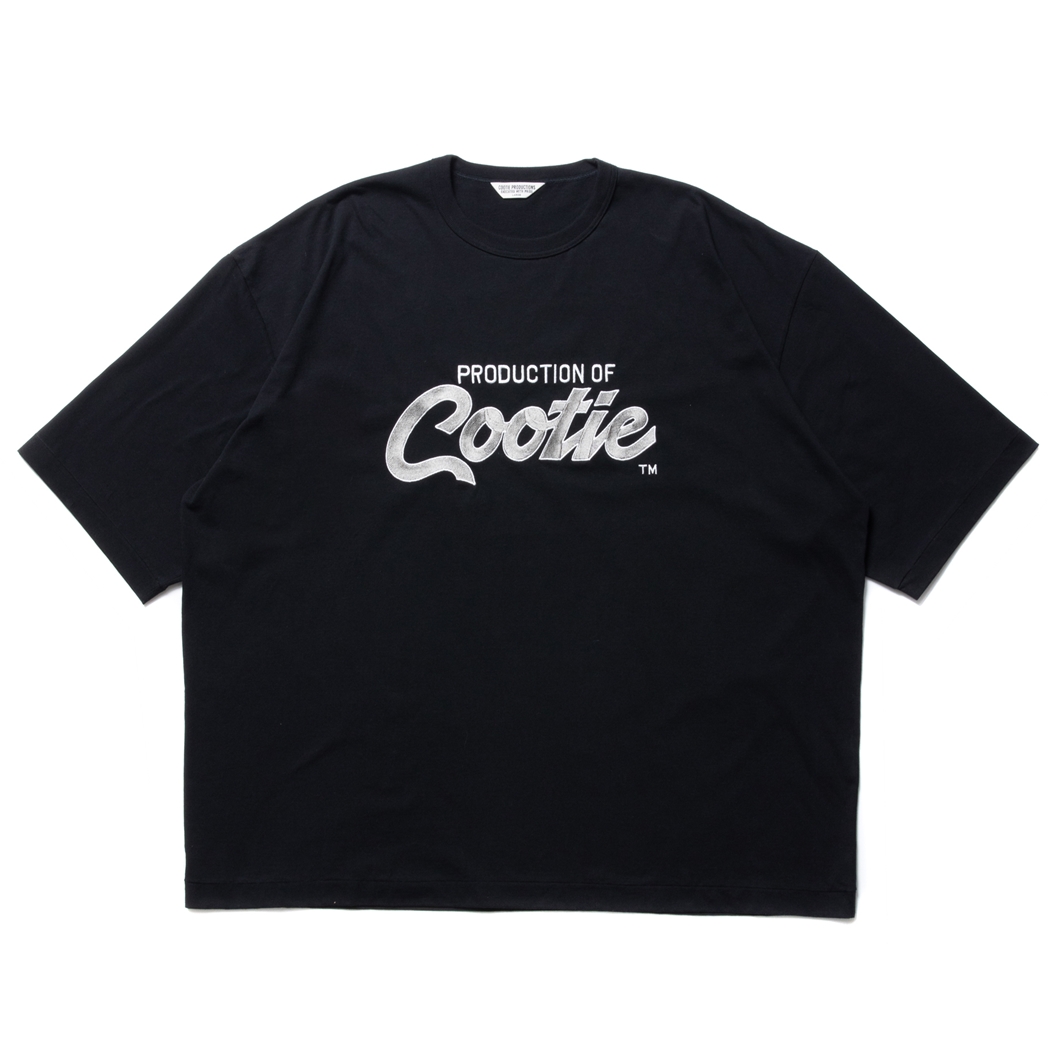 画像: COOTIE PRODUCTIONS/Embroidery Oversized S/S Tee（PRODUCTION OF COOTIE）（Black）［オーバーサイズT-23秋冬］