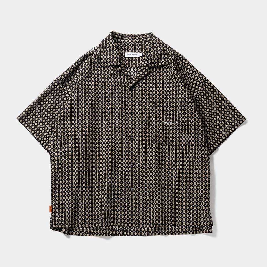 画像: TIGHTBOOTH/RHOMBUS SHIRT（Black）［オープンカラーシャツ-23夏］