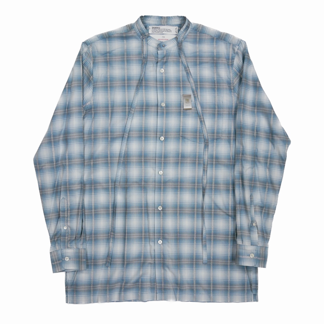 画像: DAIRIKU/Ribbon Tie Check Shirt（Aqua） 【30%OFF】［リボンタイチェックシャツ-23秋冬］