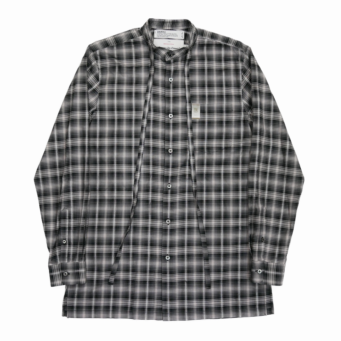 画像: DAIRIKU/Ribbon Tie Check Shirt（Black）［リボンタイチェックシャツ-23秋冬］