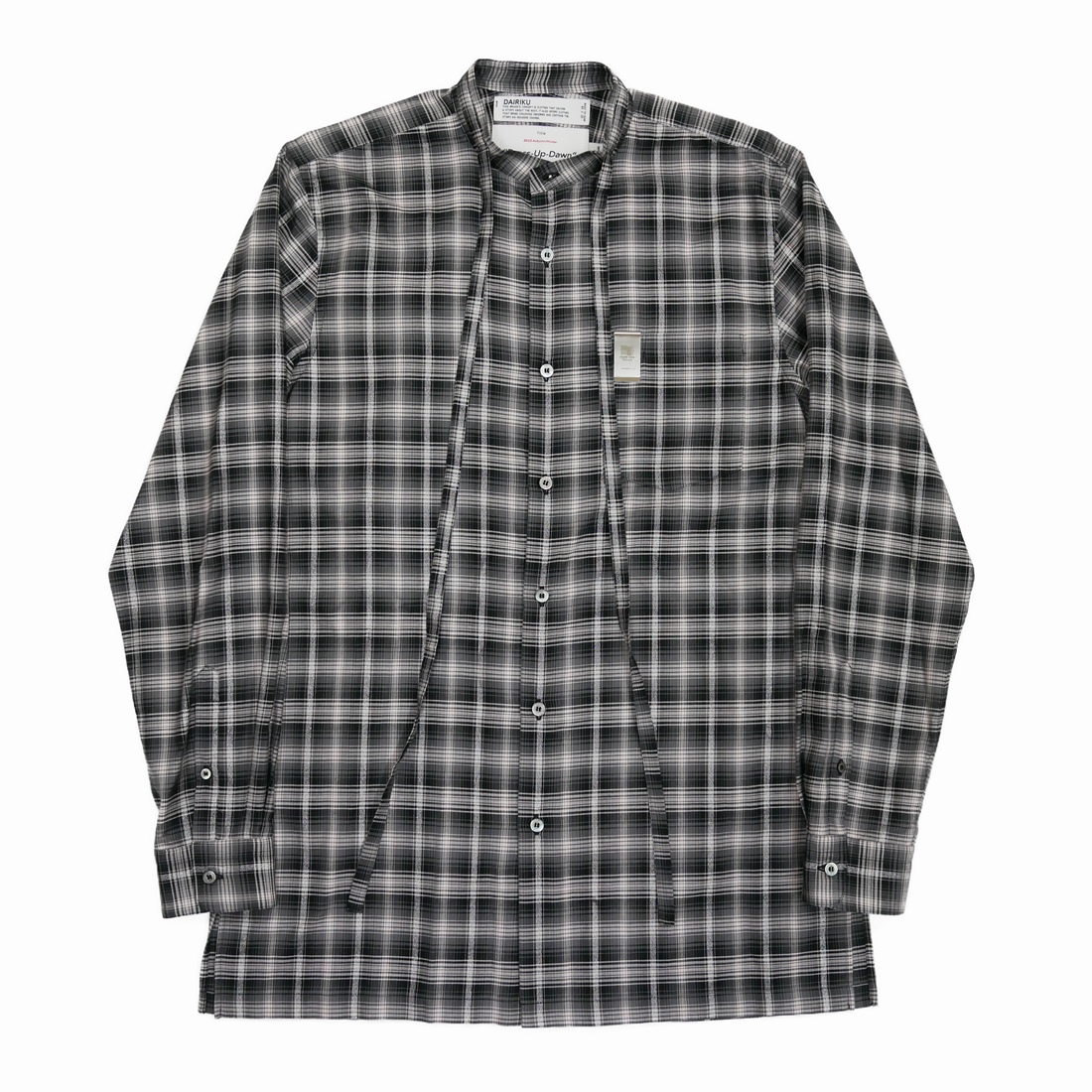 画像: DAIRIKU/Ribbon Tie Check Shirt（Black）［リボンタイチェックシャツ-23秋冬］