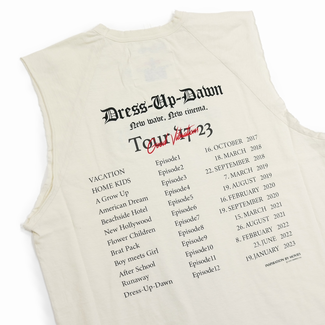 画像: DAIRIKU/"The Dawn" No-Sleeve Tour Tee（White）［ノースリーブツアーT-23秋冬］