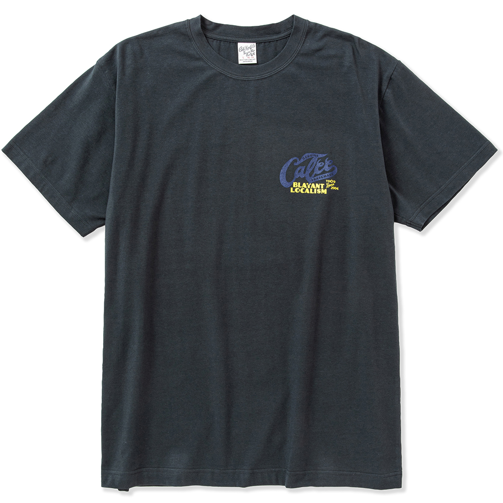 画像: CALEE/Stretch CALEE logo t-shirt -Naturally paint design-（Charcoal）［プリントT-23春夏］