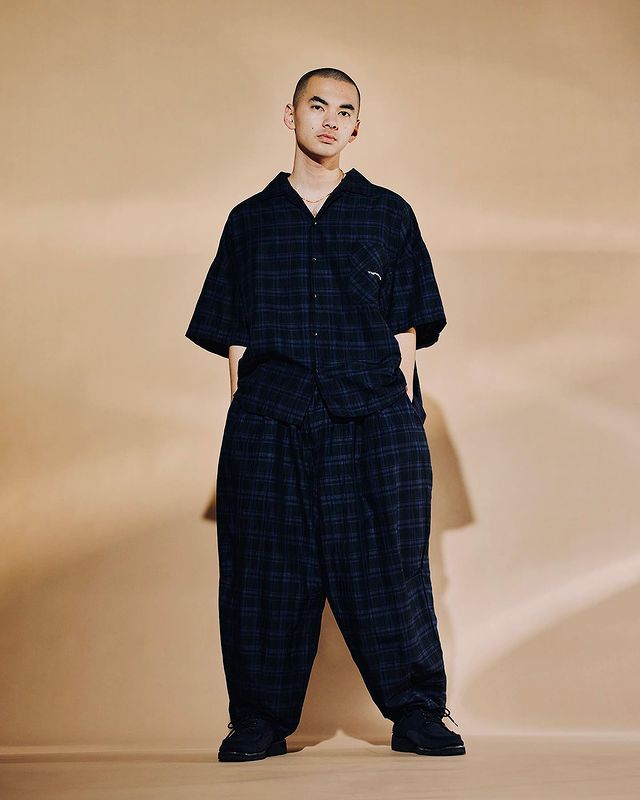 画像: TIGHTBOOTH/FURROW BALLOON PANTS（Blue Plaid）［ファロウバルーンパンツ-23夏］