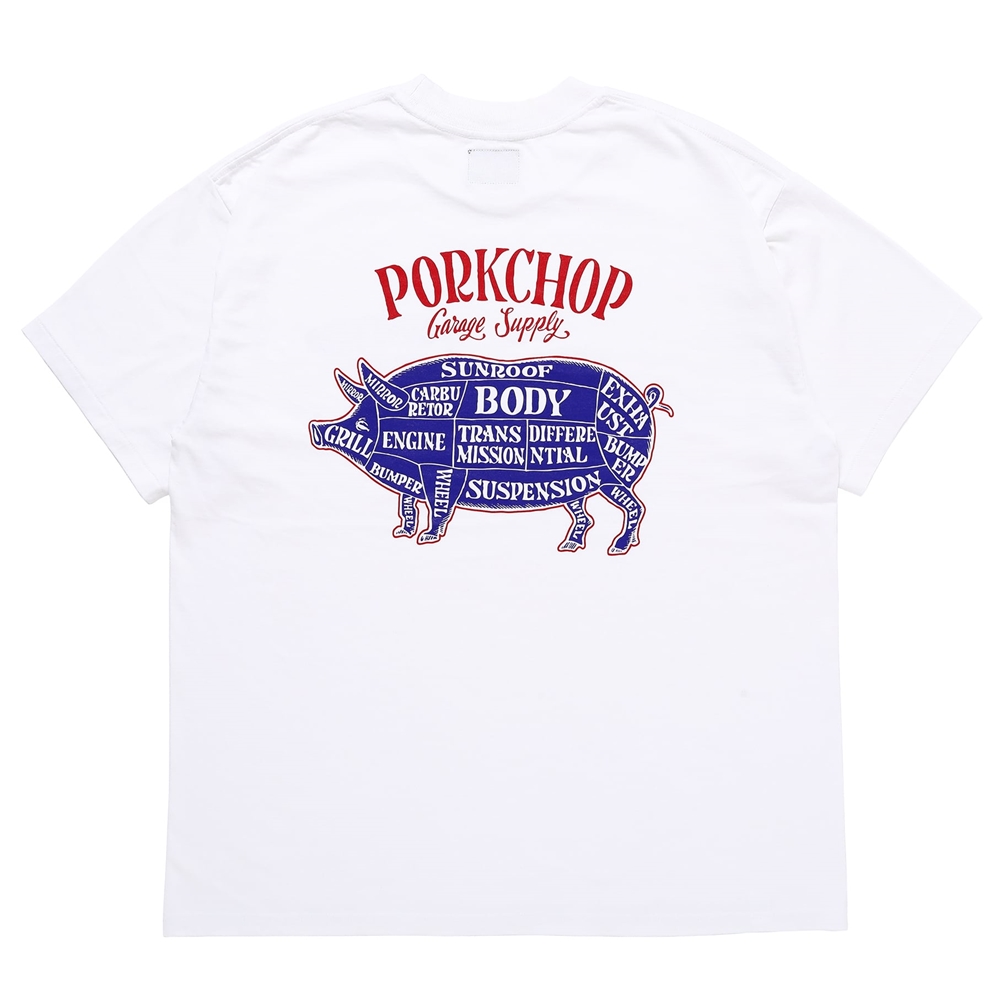 画像: PORKCHOP/PORK BACK TEE（WHITE）［プリントT-23春夏］
