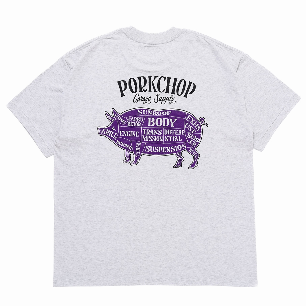 画像: PORKCHOP/PORK BACK TEE（GRAY）［プリントT-23春夏］