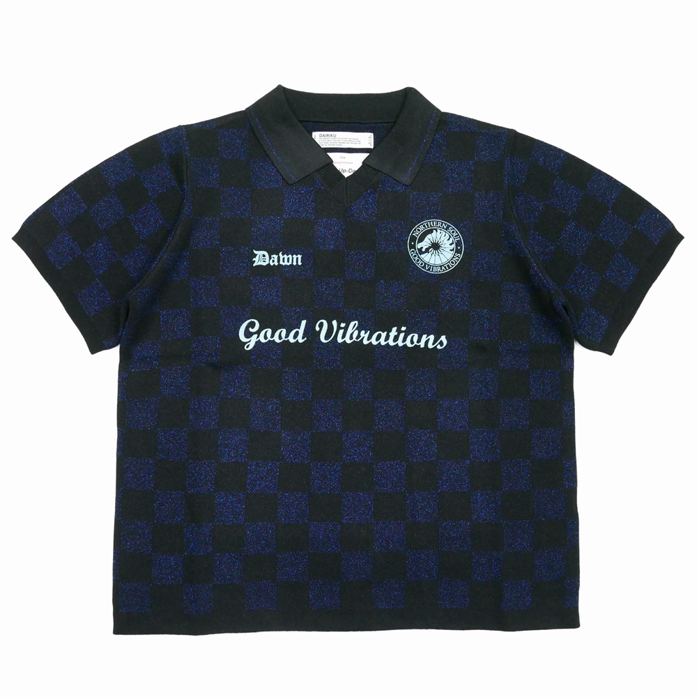 DAIRIKU/Lame Soccer Uniform Knit Pullover（Navy Check）［ラメ