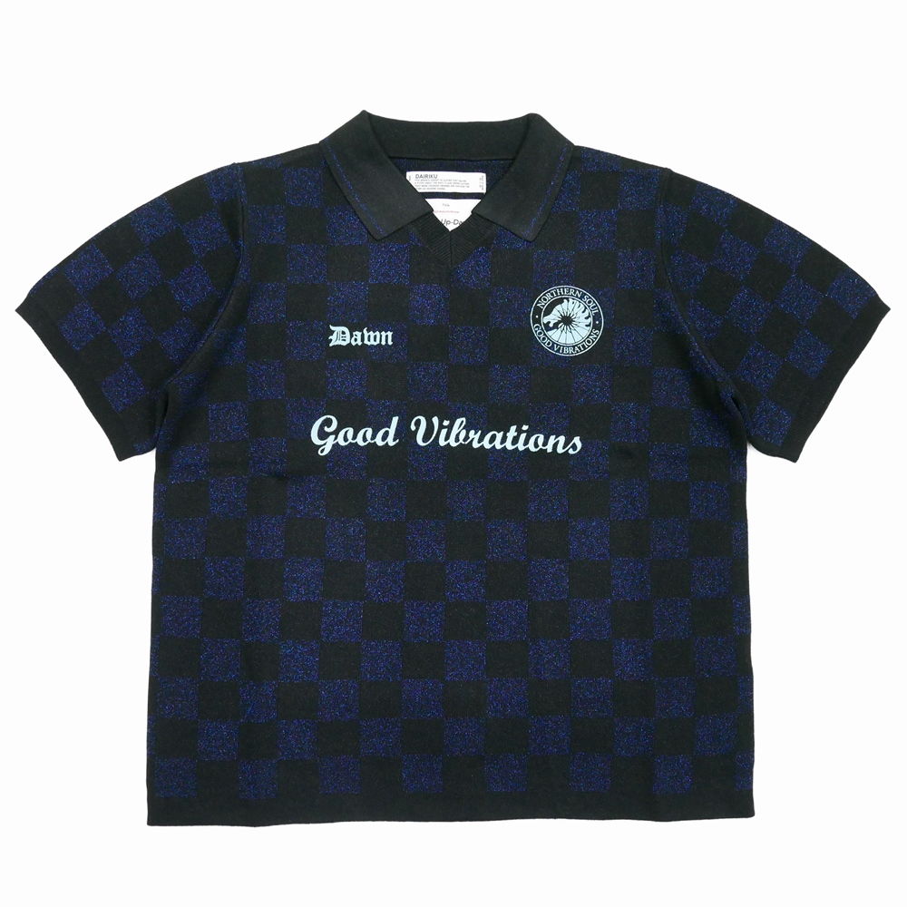 画像: DAIRIKU/Lame Soccer Uniform Knit Pullover（Navy Check）［ラメサッカーユニフォームニット-23秋冬］