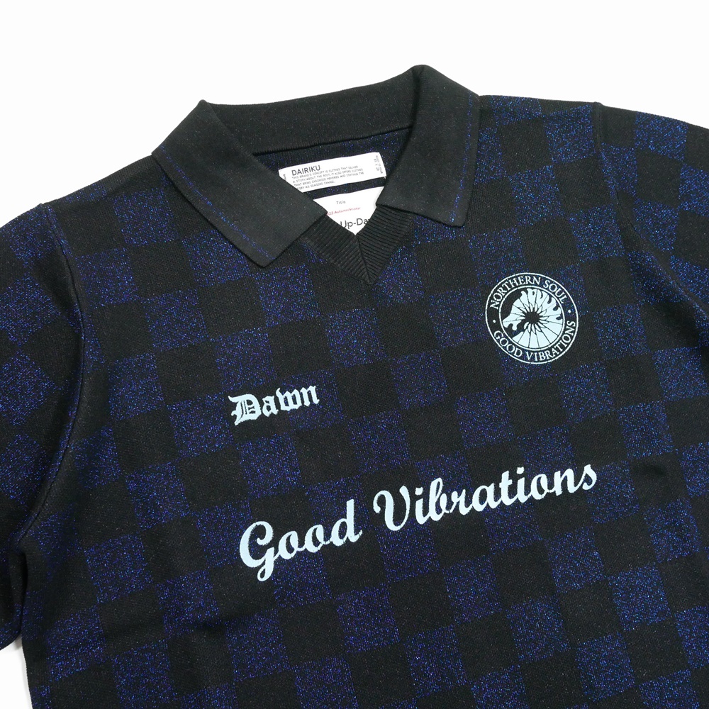画像: DAIRIKU/Lame Soccer Uniform Knit Pullover（Navy Check）［ラメサッカーユニフォームニット-23秋冬］
