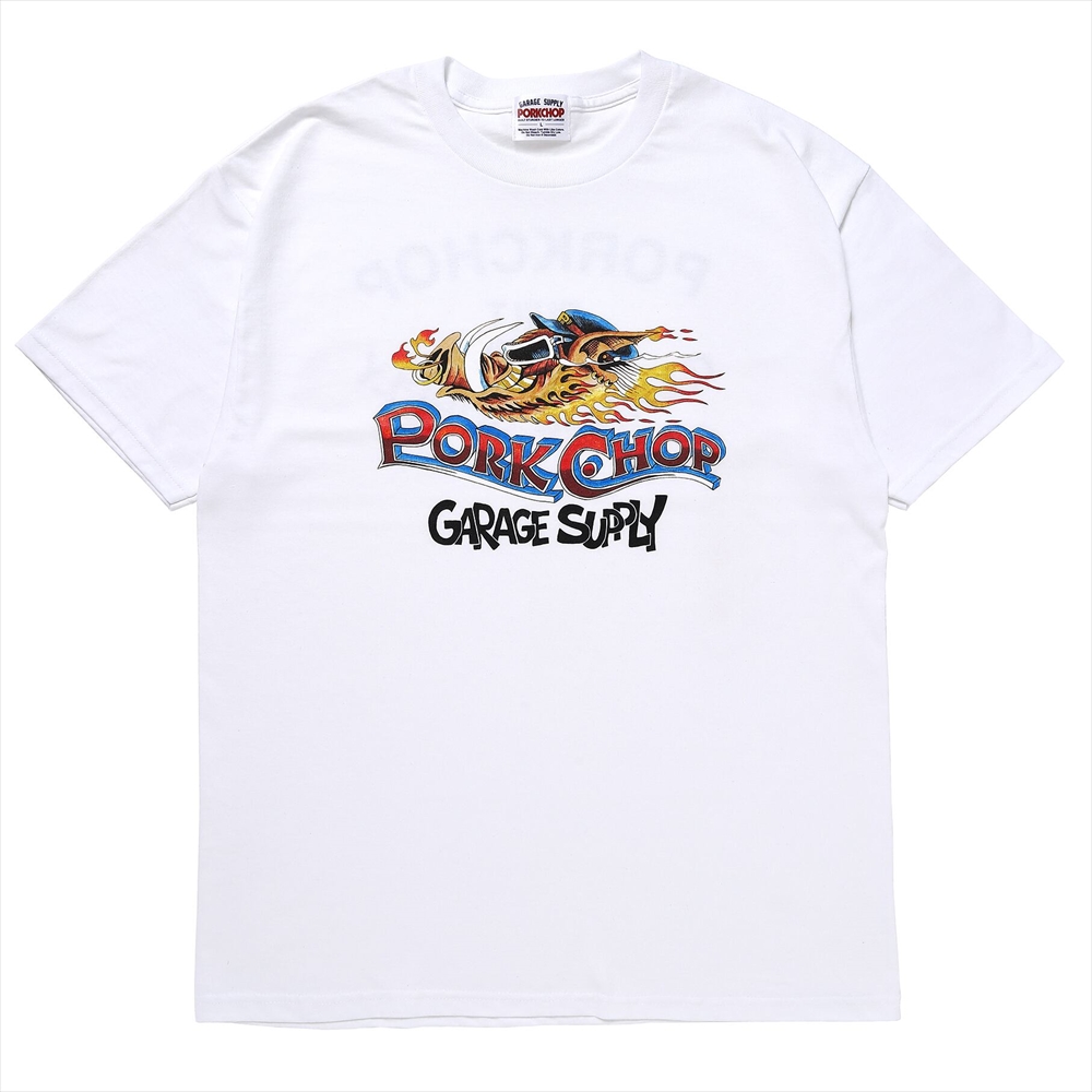 画像: PORKCHOP/WILD PORK TEE（WHITE）［プリントT-23秋冬］