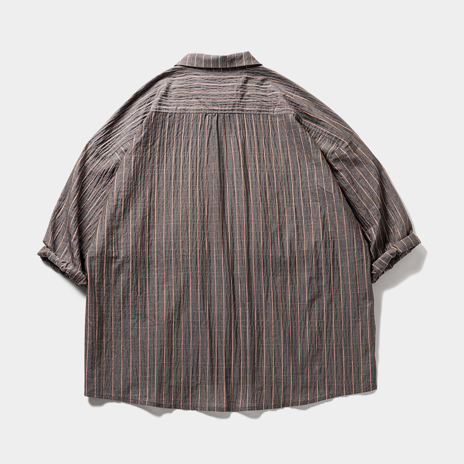 画像: TIGHTBOOTH/STRIPE BIG SHIRT（Brown）［ストライプビッグシャツ-23夏］