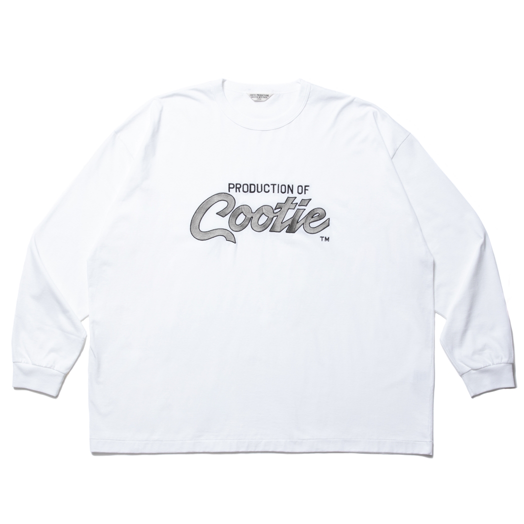 画像: COOTIE PRODUCTIONS/Embroidery Oversized L/S Tee（PRODUCTION OF COOTIE）（Off White）［オーバーサイズ長袖T-23秋冬］