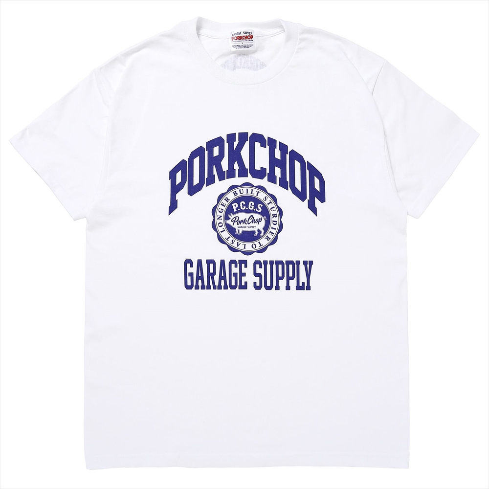 画像: PORKCHOP/2nd COLLEGE TEE（WHITE）［プリントT-23秋冬］