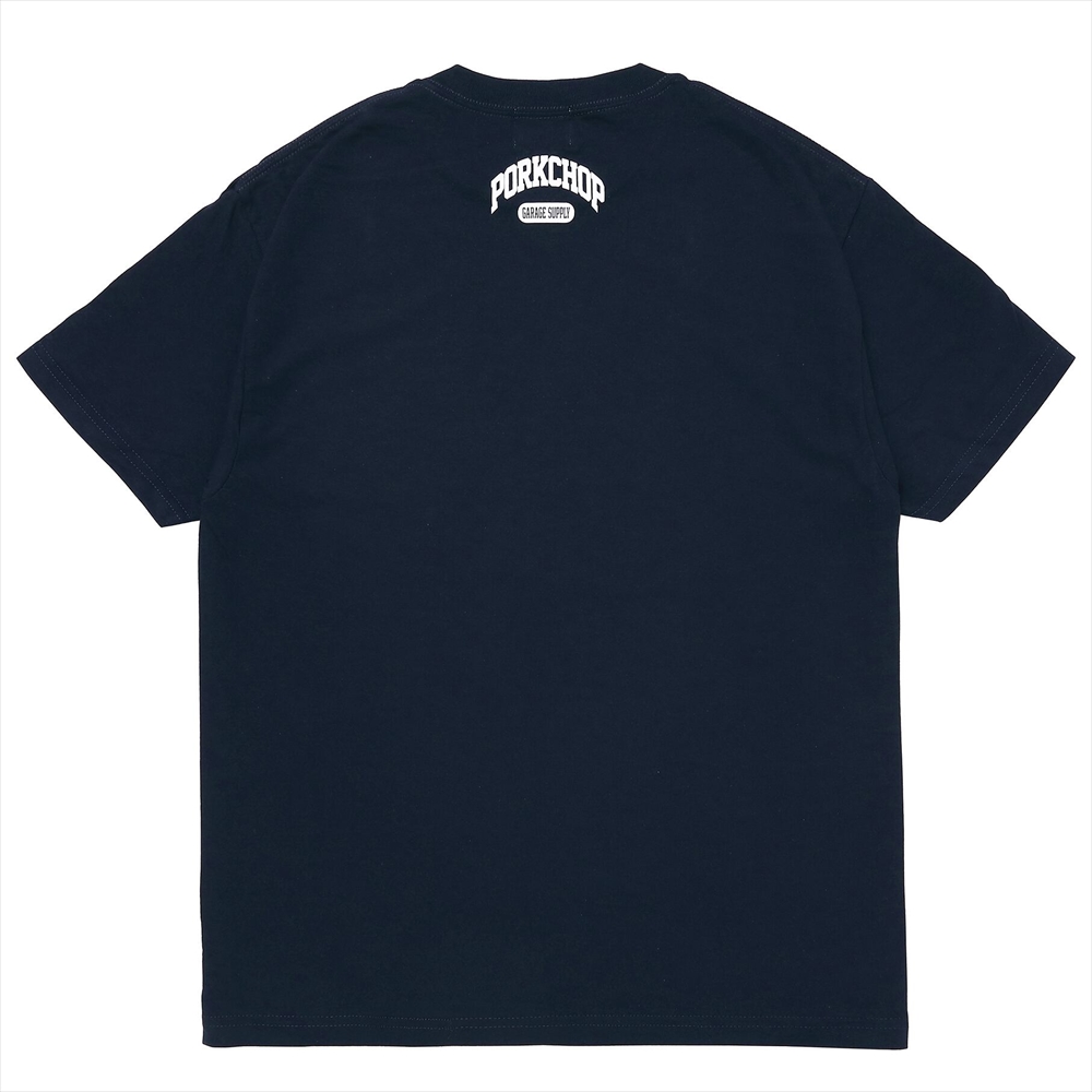 画像: PORKCHOP/2nd COLLEGE TEE（NAVY）［プリントT-23秋冬］