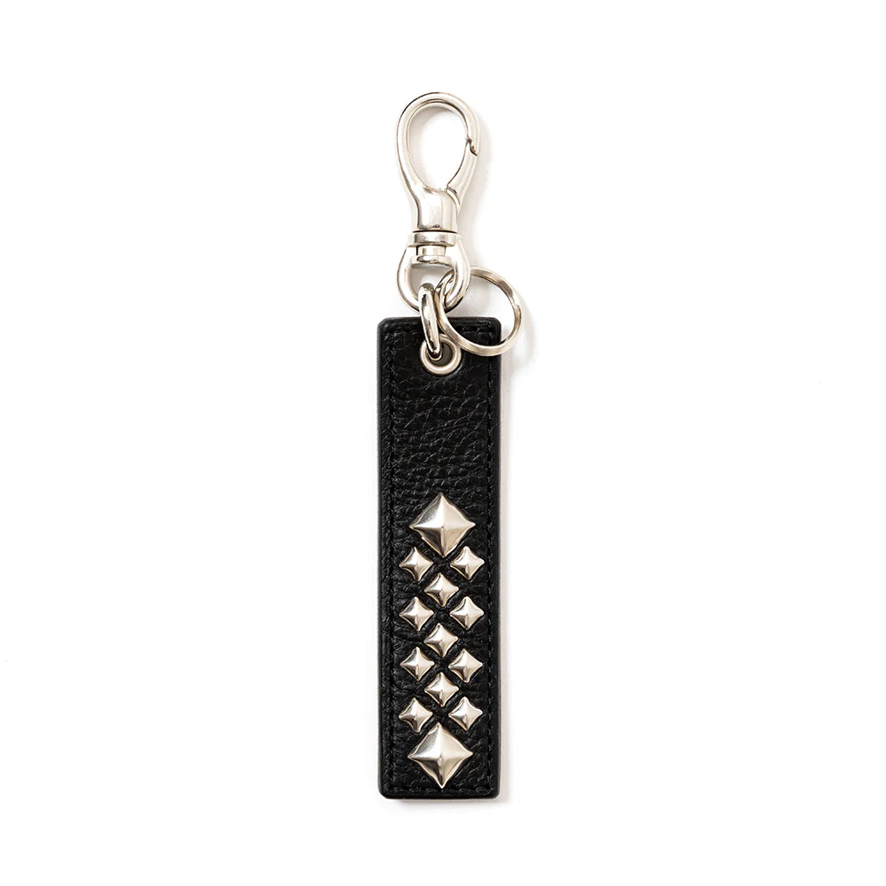 CALEE/STUDS LEATHER ASSORT KEY RING -TYPE I- C（BLACK C