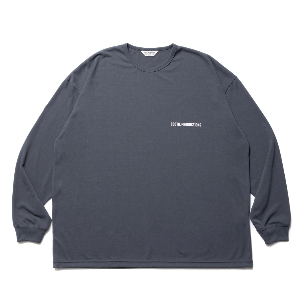 COOTIE PRODUCTIONS/Dry Tech Jersey Oversized L/S Tee（Gray