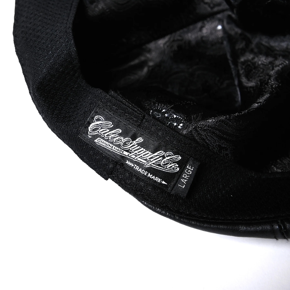 画像: CALEE/CAL LOGO EMBROIDERY LEATHER CAS（BLACK） 【40%OFF】［レザーキャスケット-23秋冬］