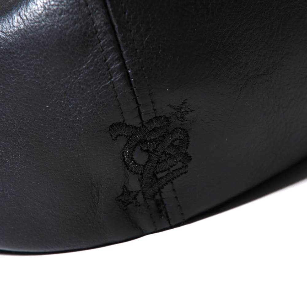 画像: CALEE/CAL LOGO EMBROIDERY LEATHER CAS（BLACK） 【40%OFF】［レザーキャスケット-23秋冬］