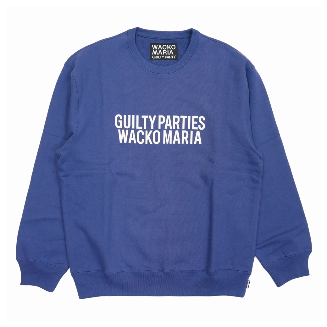 WACKO MARIA ワコマリア 23AW HEAVY WEIGHT CREW NECK SWEAT SHIRT ヘヴィーウェイト フロントロゴクルーネックスウェットトレーナー ネイビー 23FWE-WMC-SS04