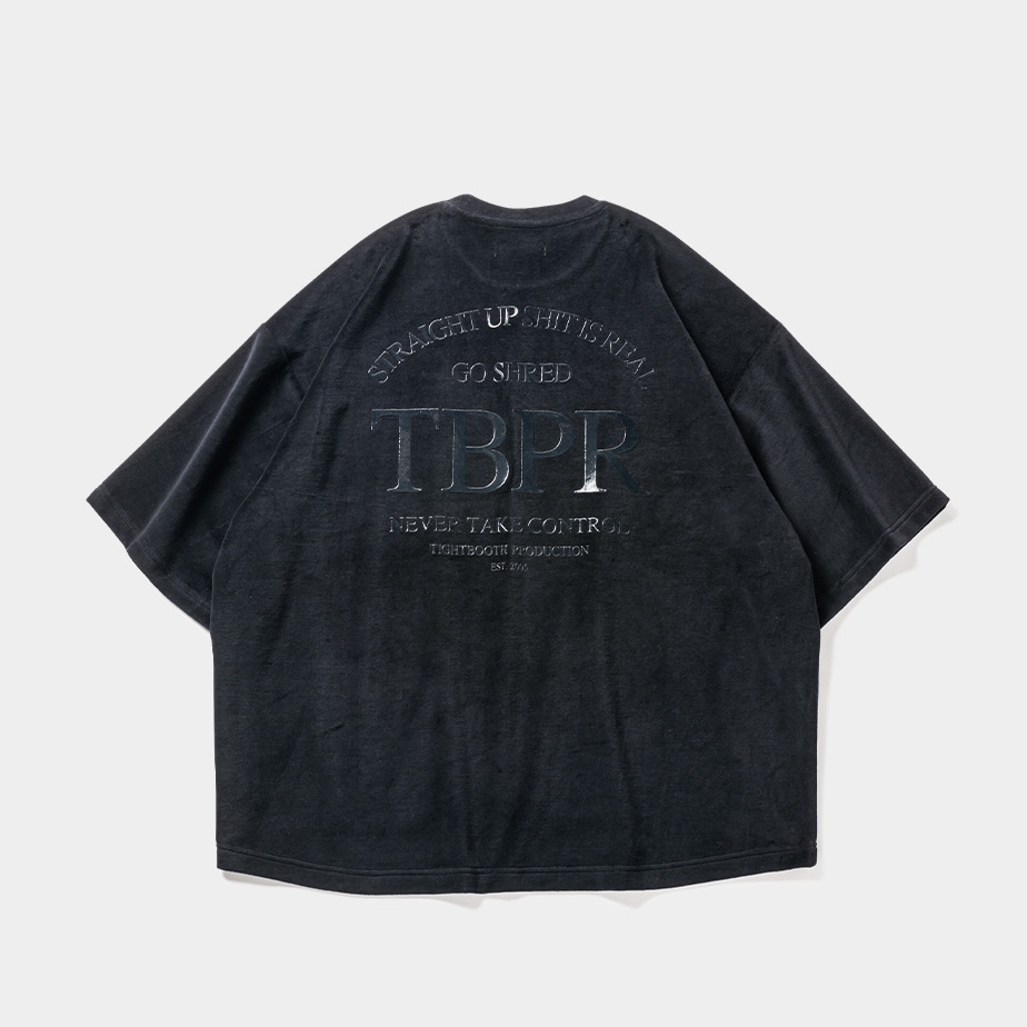 TIGHTBOOTH/STRAIGHT UP VELOUR T-SHIRT（Black）［ベロアT-23秋冬