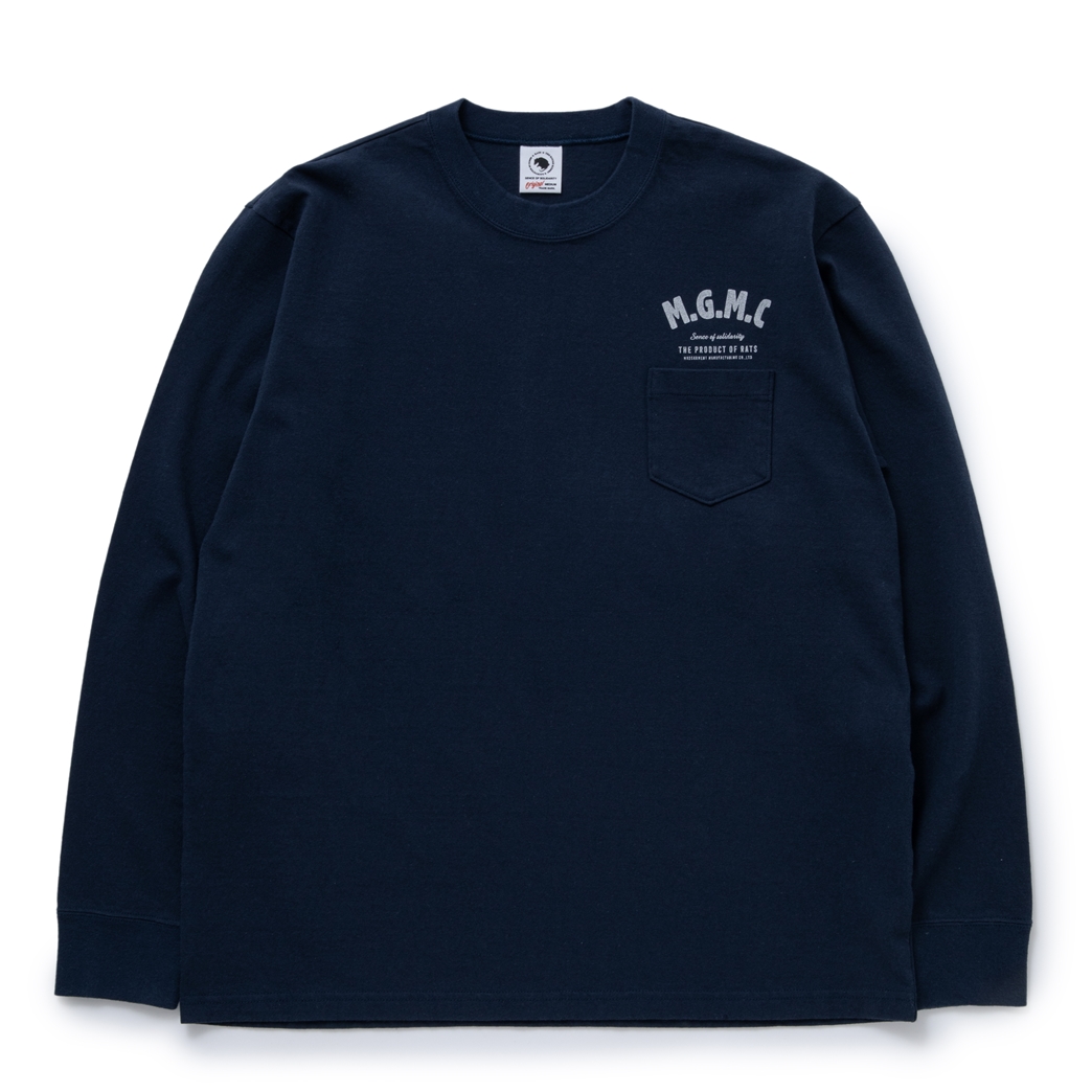 画像: 【30%OFF】RATS/MGMC POCKET LS TEE（NAVY）［プリント長袖ポケT-23秋冬］