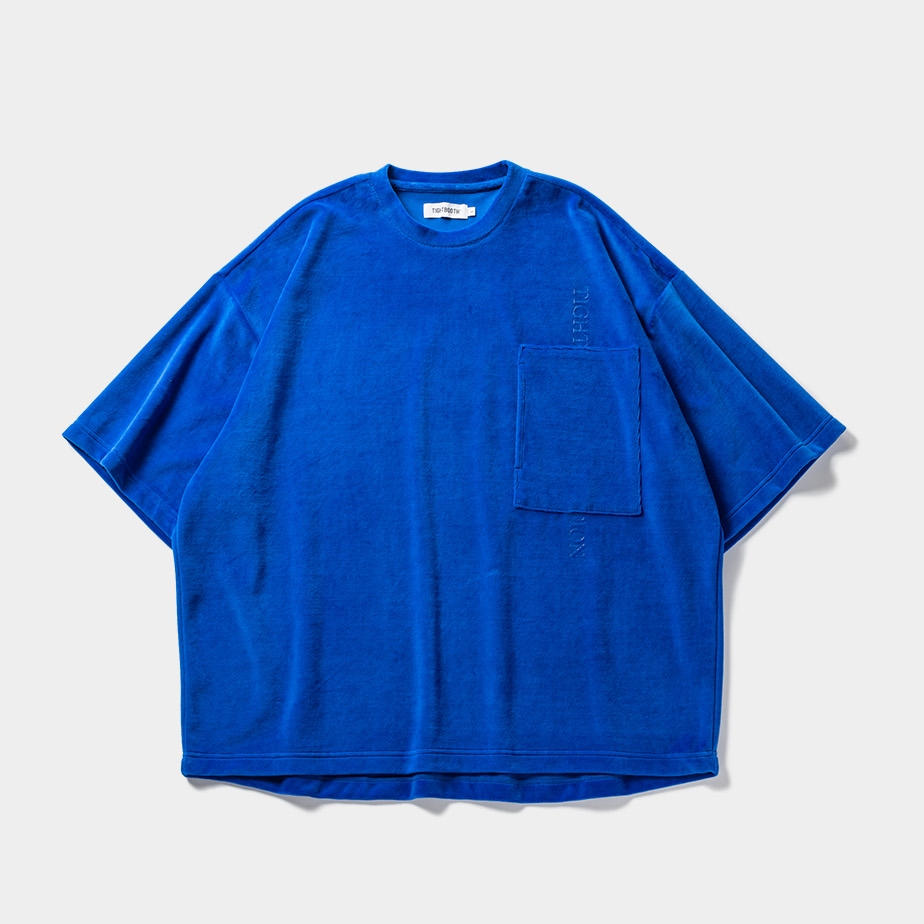 画像: TIGHTBOOTH/STRAIGHT UP VELOUR T-SHIRT（Blue）［ベロアT-23秋冬］