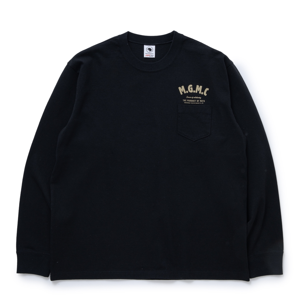 画像: RATS/MGMC POCKET LS TEE（BLACK/GOLD）［プリント長袖ポケT-23秋冬］