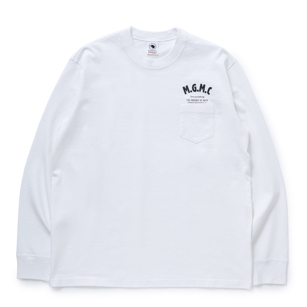 画像: 【30%OFF】RATS/MGMC POCKET LS TEE（WHITE）［プリント長袖ポケT-23秋冬］