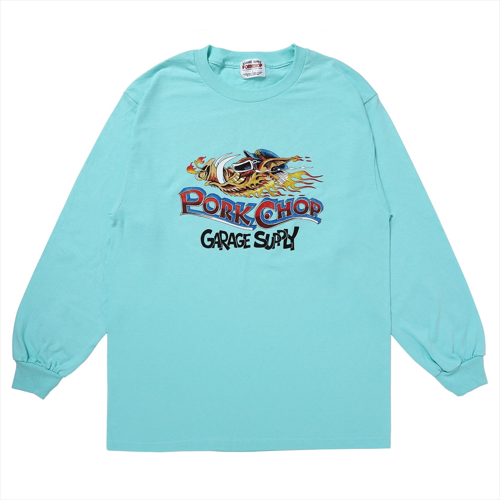 画像: PORKCHOP/WILD PORK L/S TEE（CELADON）［プリント長袖T-23秋冬］