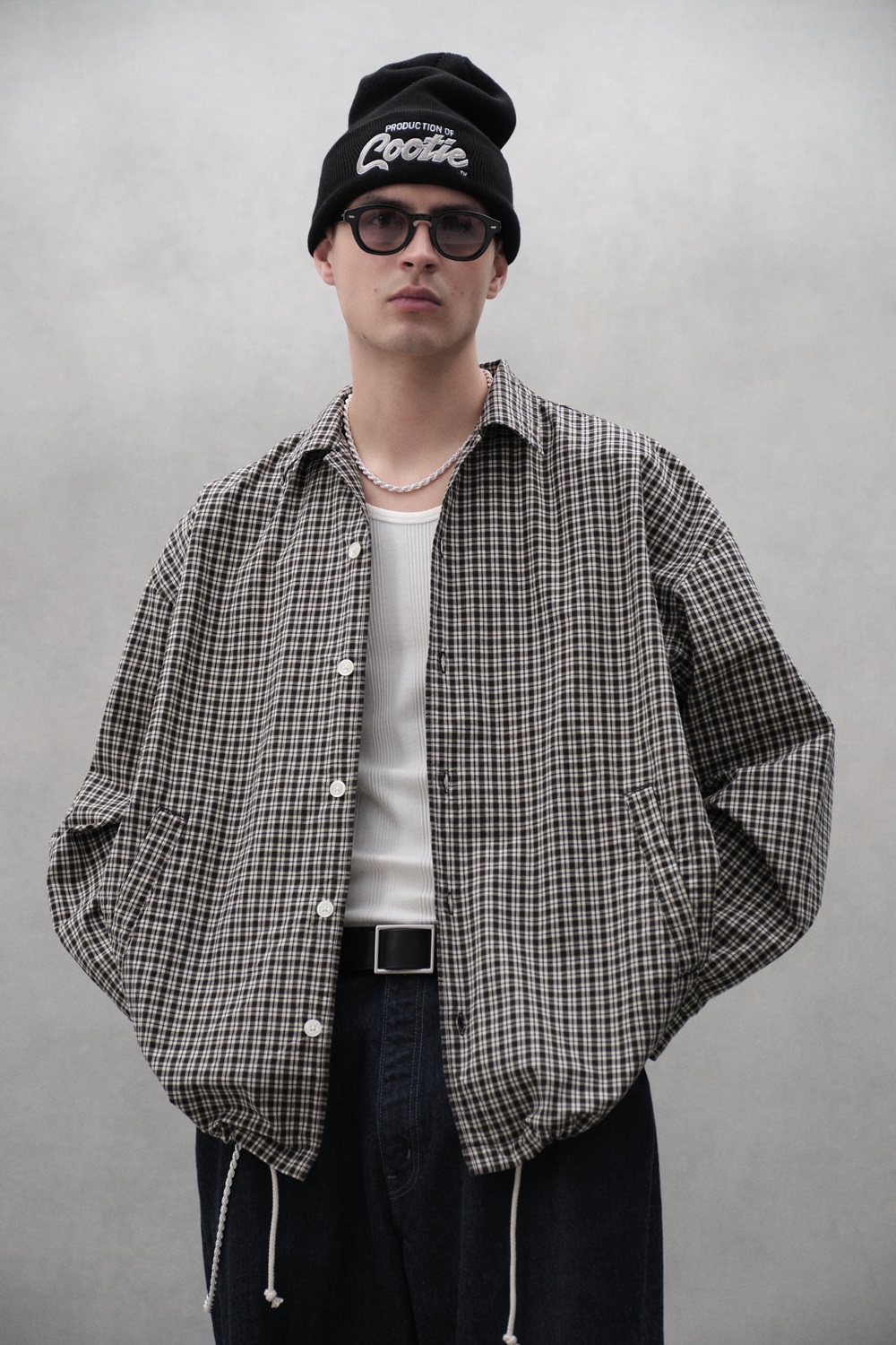 画像: COOTIE PRODUCTIONS/Check Weather Cloth O/C Jacket（Black）［チェックオープンカラーJKT-23秋冬］