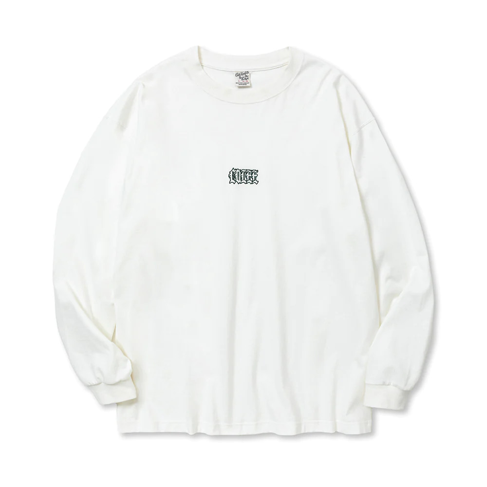 画像: CALEE/CAL EMBROIDERY DROP SHOULDER L/S TEE（WHITE） 【30%OFF】［ドロップショルダー長袖T-23秋冬］