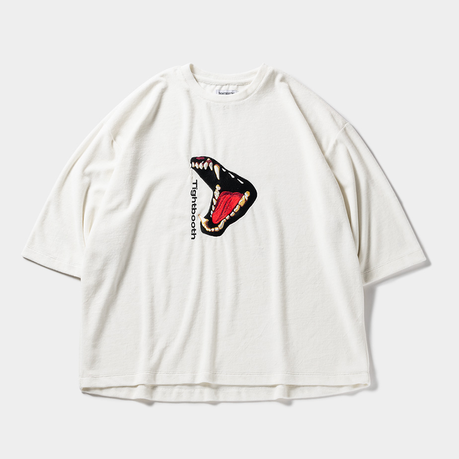 画像: TIGHTBOOTH/BITE VELOUR 3/4 SLEEVE TEE（White） 【30%OFF】［ベロア7分袖T-23秋冬］