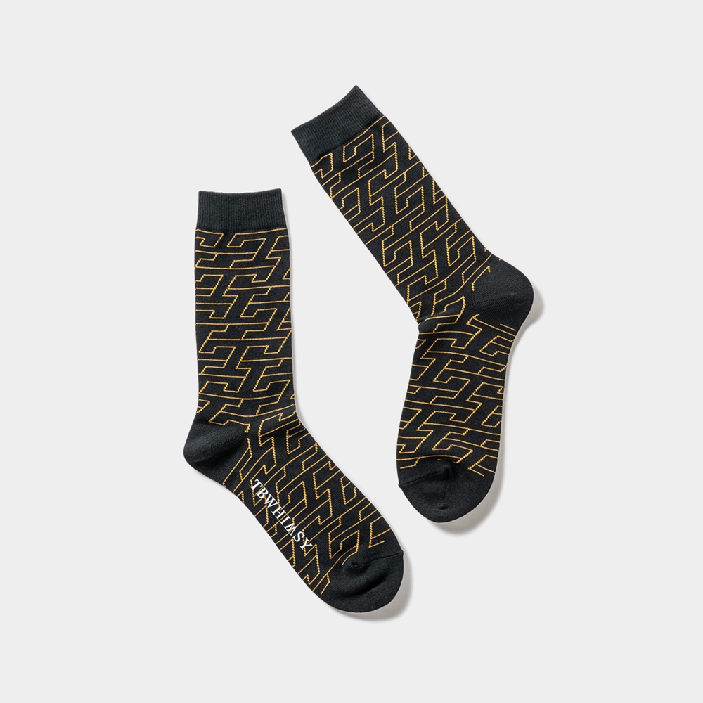 画像: TIGHTBOOTH/T JACQUARD SOCKS（Black）［ジャガードソックス-23秋冬］