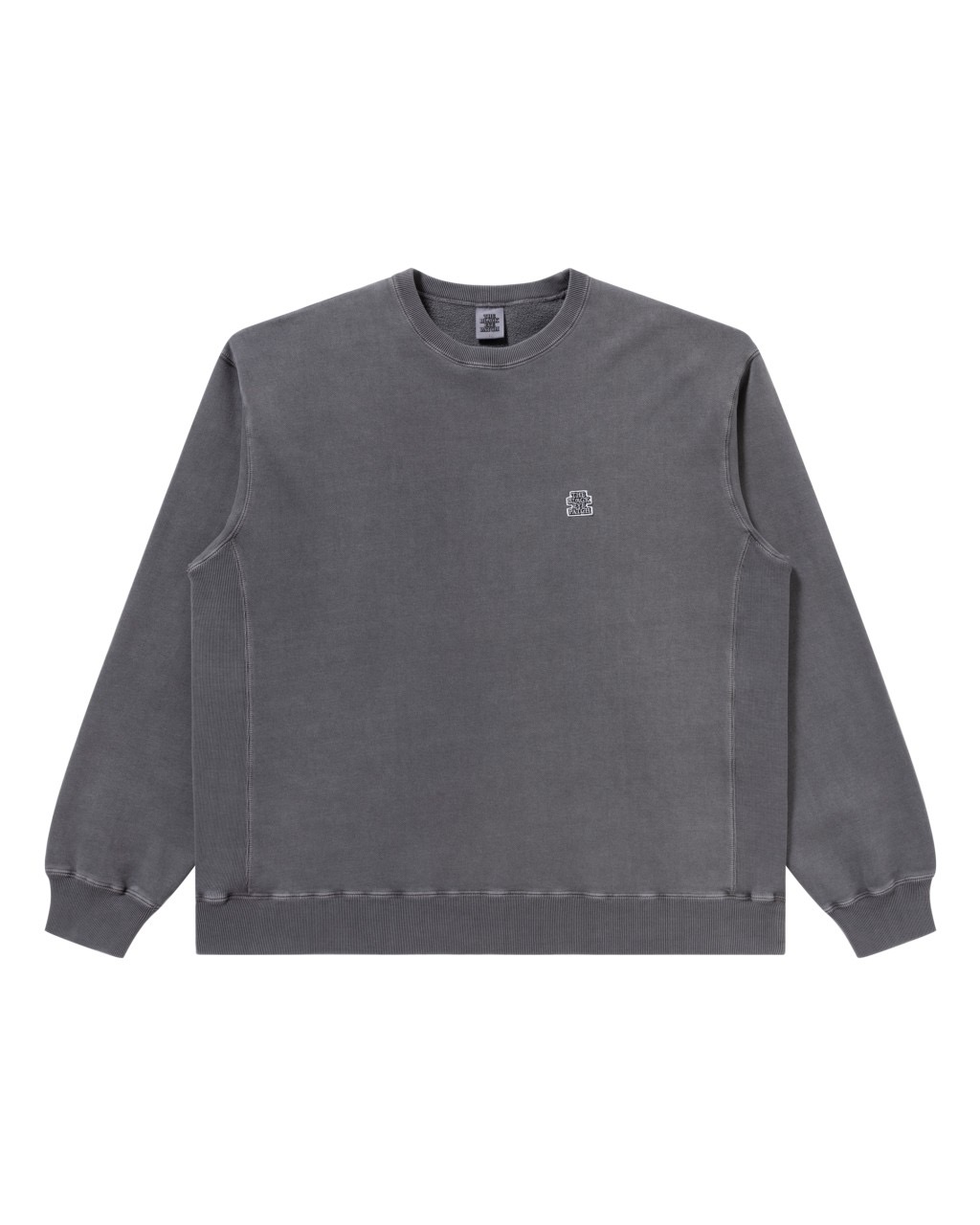 BlackEyePatch/SMALL OG LABEL PIGMENT DYED CREW SWEAT（CHARCOAL 