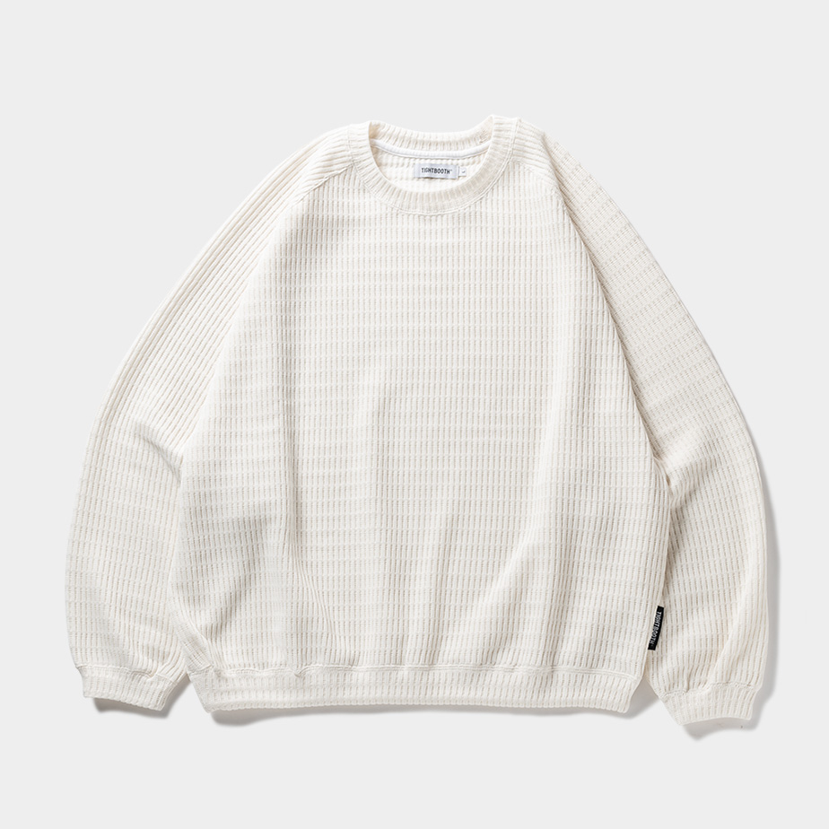 画像: TIGHTBOOTH/MYSTERY GAUGE CREW KNIT（White） 【30%OFF】［ミステリーゲージクルーニット-23秋冬］