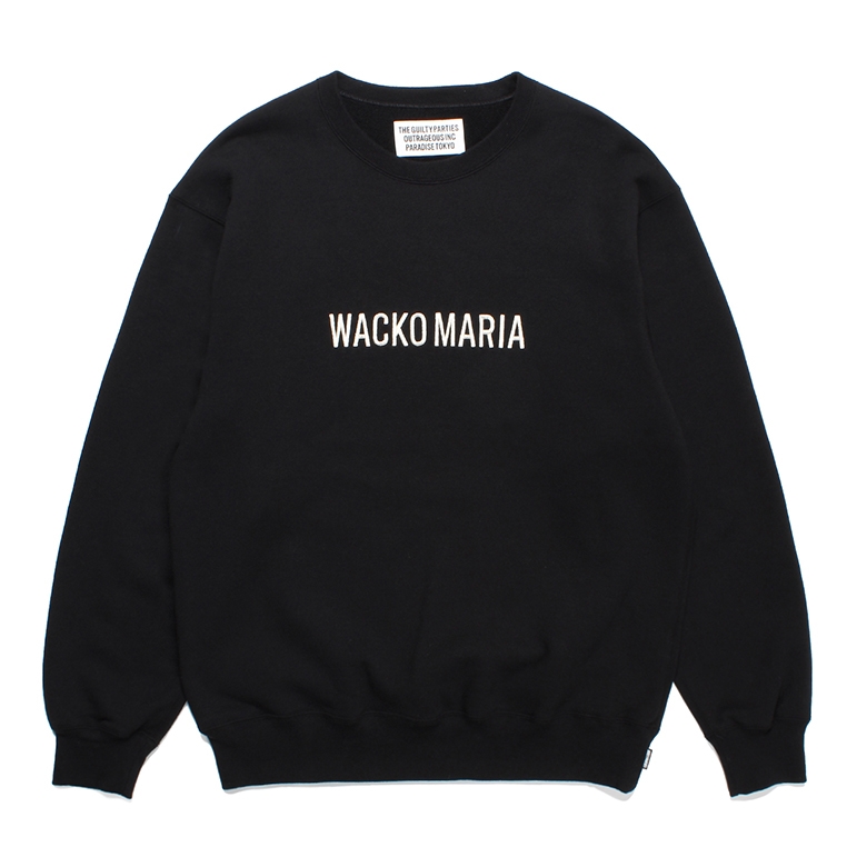画像1: WACKO MARIA/MIDDLE WEIGHT CREW NECK SWEAT SHIRT（BLACK）［クルーネックスウェット-23秋冬］ (1)