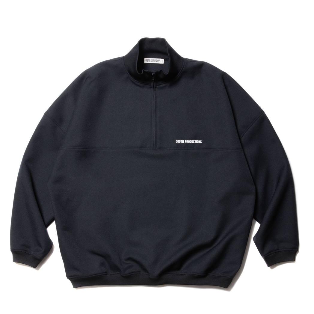 画像: COOTIE PRODUCTIONS/Polyester Twill Half Zip L/S Tee（Black）［ポリエステルツイルハーフジップ-23秋冬］