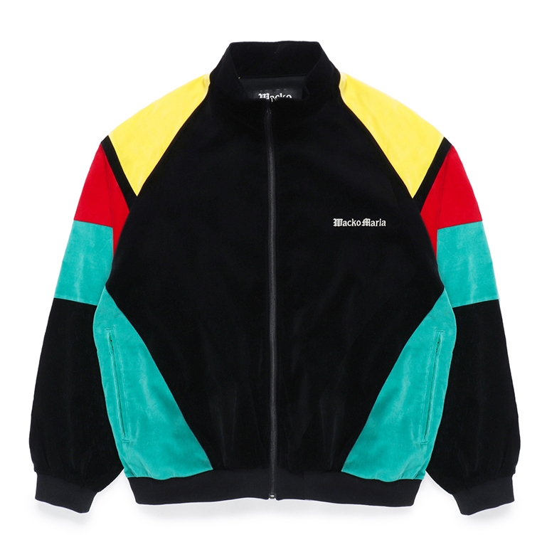 画像: WACKO MARIA/VELVETEEN TRACK JACKET（BLACK/GREEN）［ベルベッティーントラックJKT-23秋冬］