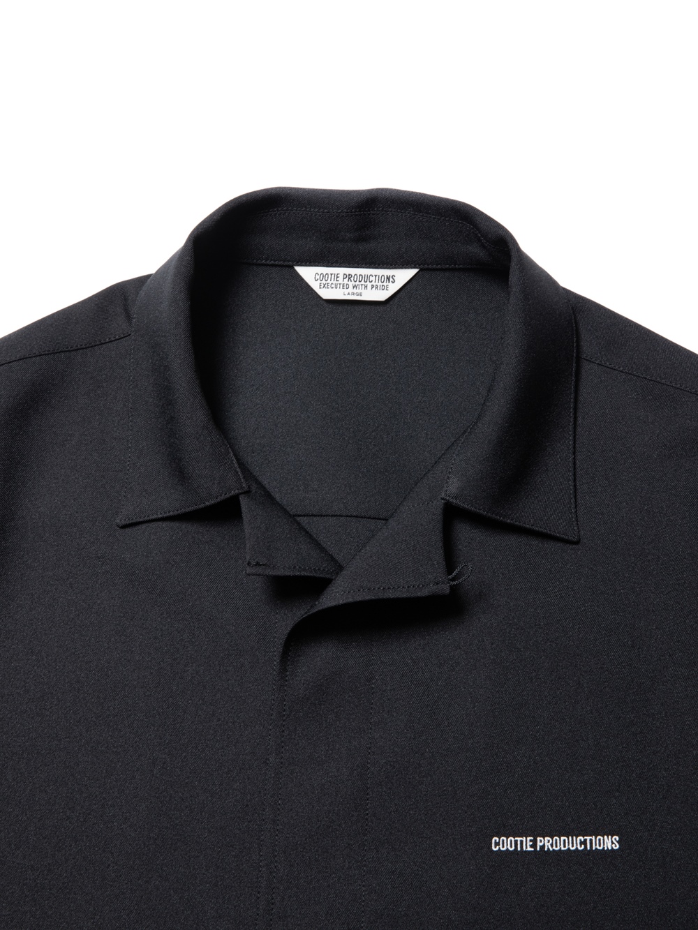 画像: COOTIE PRODUCTIONS/Polyester Twill Fly Front L/S Shirt（Black）［ポリエステルツイルフライフロントシャツ-23秋冬］