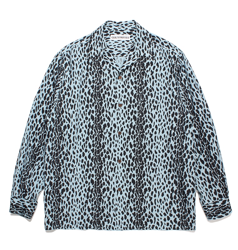 画像: WACKO MARIA/LEOPARD OPEN COLLAR SHIRT（BLUE）［レオパードオープンカラーシャツ-23秋冬］