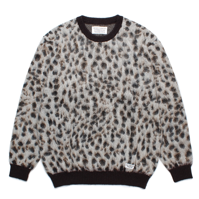 WACKO MARIA/LEOPARD MOHAIR KNIT JACQUARD SWEATER(WHITE WACKO MARIA/LEOPARD MOHAIR KNIT JACQUARD SWEATER(WHITE