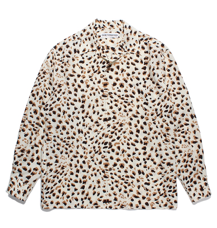 画像: WACKO MARIA/LEOPARD OPEN COLLAR SHIRT（WHITE）［レオパードオープンカラーシャツ-23秋冬］