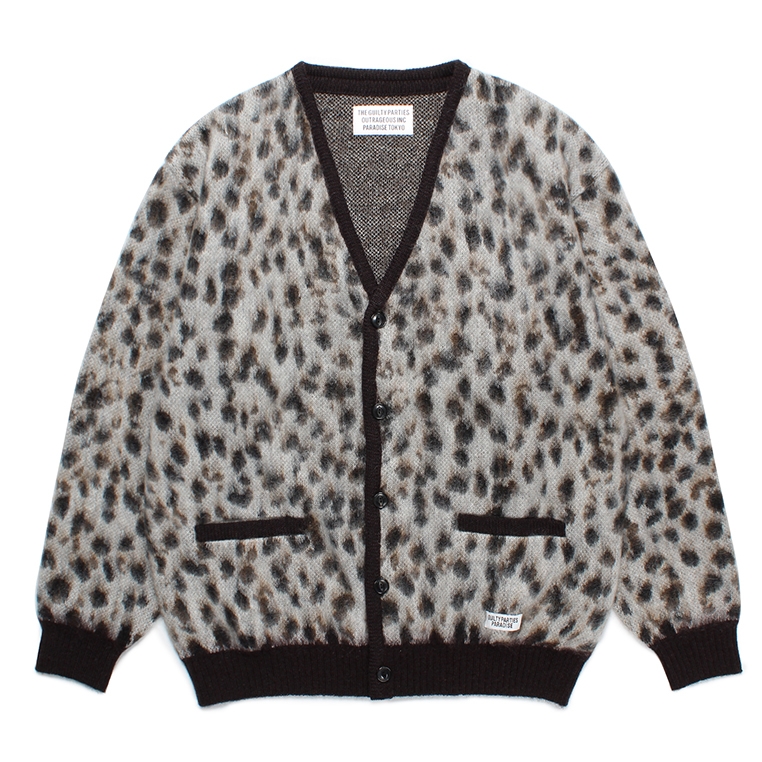 画像: WACKO MARIA/LEOPARD MOHAIR KNIT JACQUARD CARDIGAN（WHITE）［レオパードモヘアカーディガン-23秋冬］