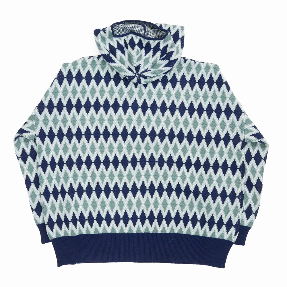 画像: DAIRIKU/Face Cover Knit Pullover（Blue & Navy） 【30%OFF】［フェイスカバーニットプルオーバー-23秋冬］