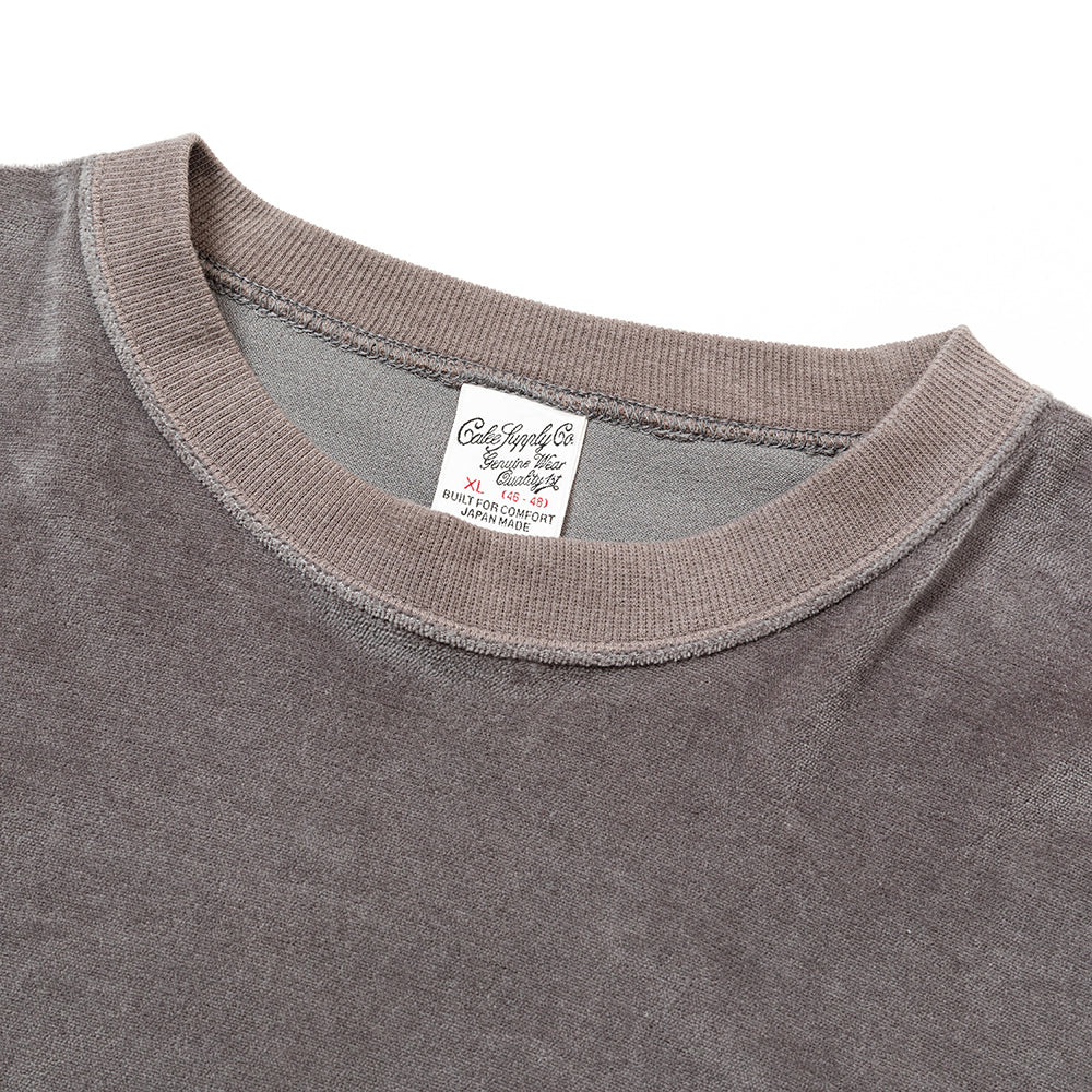 画像: CALEE/EMBROIDERY VELOUR CREW NECK SW（CHARCOAL）［ベロアクルーネック-23秋冬］