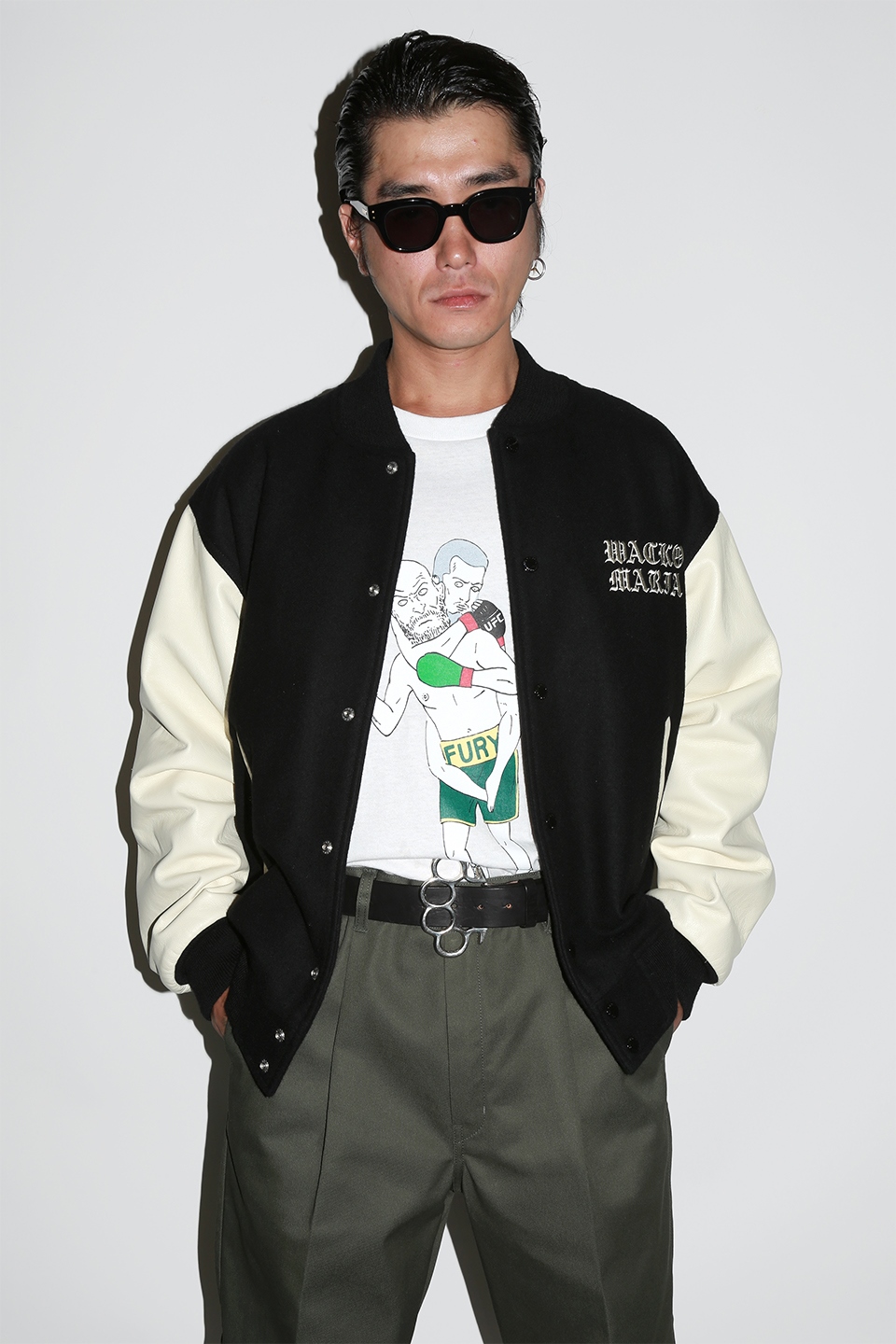 画像: WACKO MARIA/LEATHER VARSITY JACKET（BLACK）［レザーヴァーシティJKT-23秋冬］