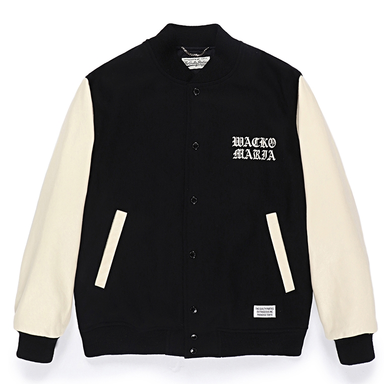 画像: WACKO MARIA/LEATHER VARSITY JACKET（BLACK）［レザーヴァーシティJKT-23秋冬］