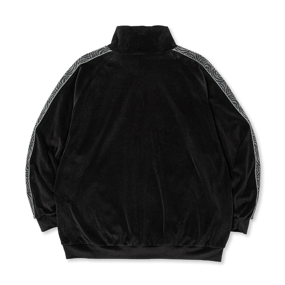 画像: CALEE/VELOUR TRACK JACKET＜SPIRAL JACQUARD PATTERN＞（BLACK） 【30%OFF】［ベロアトラックJKT-23秋冬］