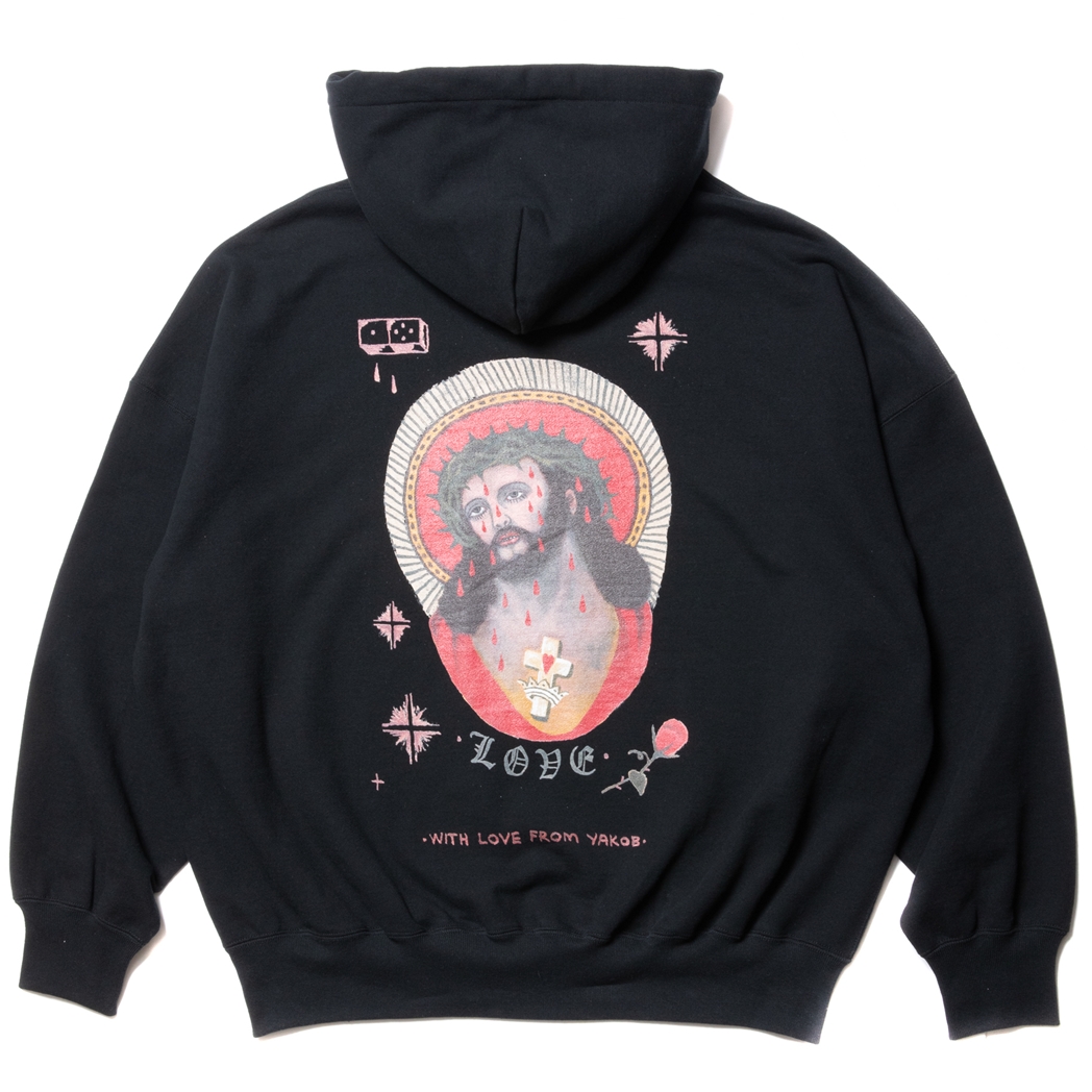 画像: COOTIE PRODUCTIONS/Open End Yarn Sweat Hoodie（JESUS）（Black）［スウェットフーディー-23秋冬］