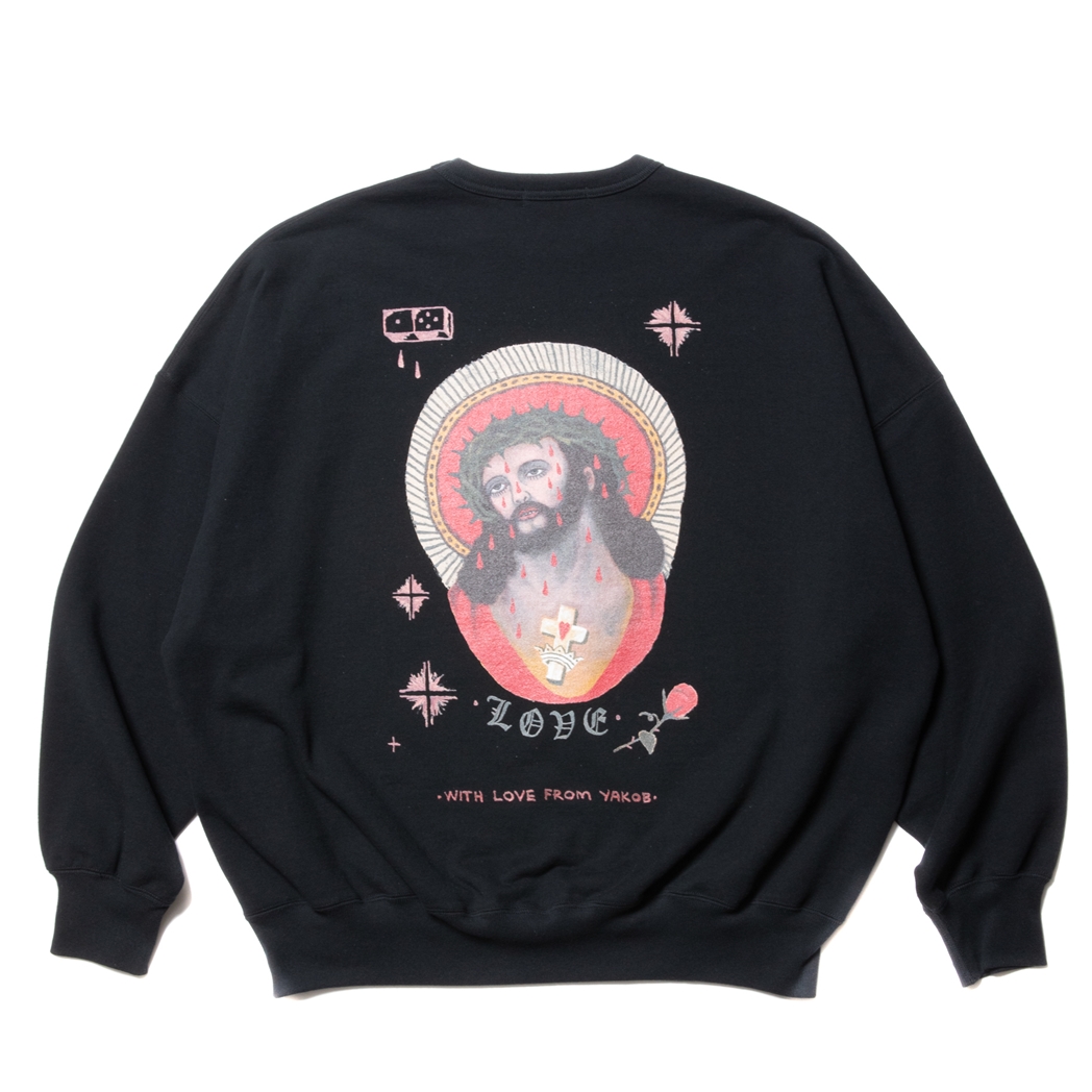 画像: COOTIE PRODUCTIONS/Open End Yarn Sweat Crew（JESUS）（Black）［スウェットクルー-23秋冬］